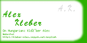 alex kleber business card
